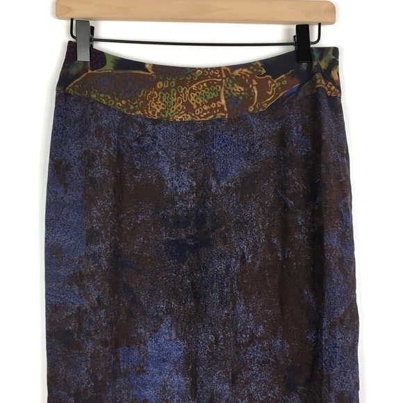 VINTAGE Skirt Dorothy Schoelen Platinum Maxi Midi Wrap Retro Tropical Size 10 - Picture 8 of 13